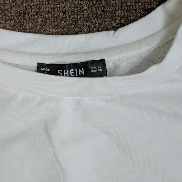 shein white T-shirt sweater with tassels size xs - Picture 2 of 2